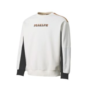 PEAK muški beli duks sa okruglim izrezom FW6224117 PURE WHITE sa flisom