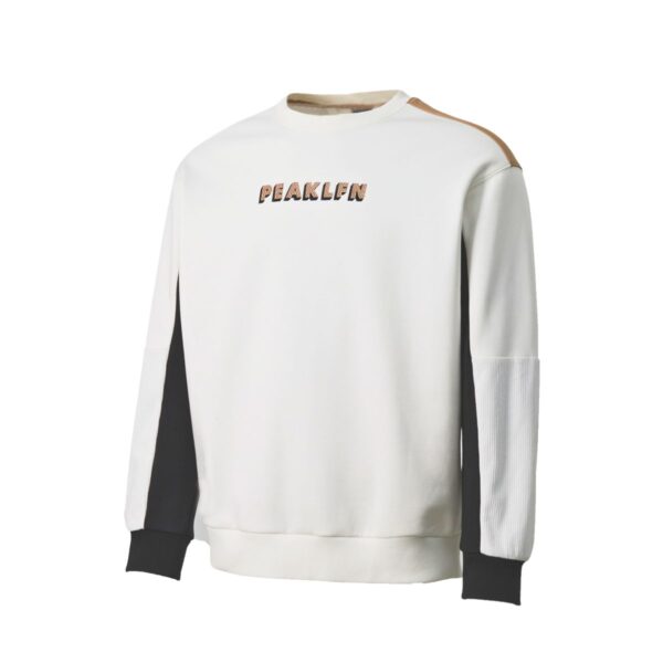 PEAK muški beli duks sa okruglim izrezom FW6224117 PURE WHITE sa flisom