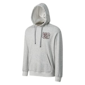 PEAK muški sivi duks sa kapuljačom FW6224141 GREY boja sa flisom