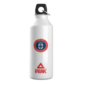 Bela sportska flašica Peak sa Team Serbia motivom iz zvanične kolekcije Olimpijskog komiteta Srbije za Milano Cortina 2026.
